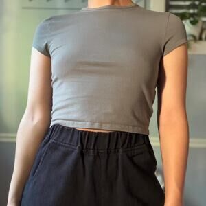 Slate gray baby tee